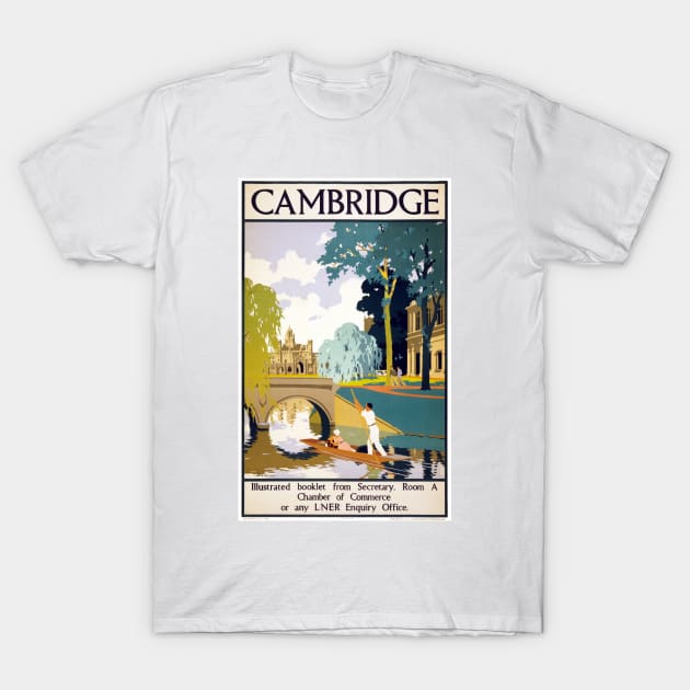 Vintage Travel Poster England Cambridge T-Shirt by vintagetreasure